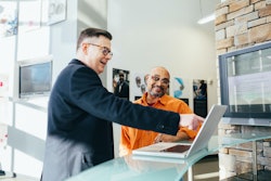 Man Pointing Laptop Computer 2182981