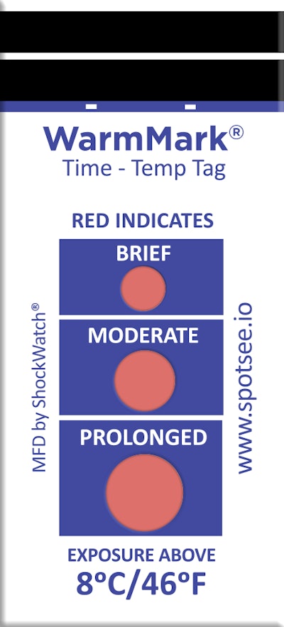 The WarmMark time-temperature indicator is a single window device so customers can clearly understand whether the product should be used