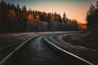 Train Rail During Golden Hour 724712