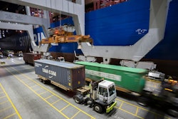 Crews work the COSCO Rose at the Port of Savannah's Garden City Terminal