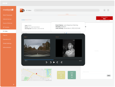 Intellishift Dashboards Ai Video Lane Departure Warning