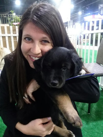 Flashback to last year's MODEX, my first and last in-person tradeshow in 2020, where I spent my lunch break snuggling with puppies.