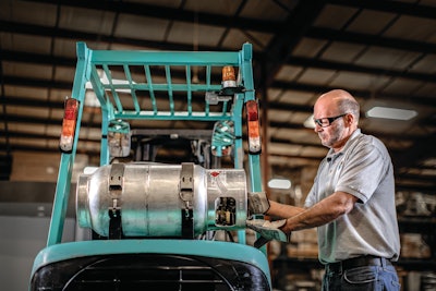 Perc Propane Forklift Refueling