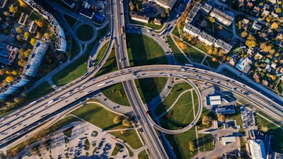 Stock Aeriel View Of Roads