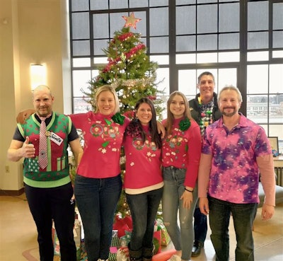 From left to right: Brian Hines, sales associate; Brielle Jaekel, managing editor; Marina Mayer, editor-in-chief; Hannah Gooch, associate editor; Jason DeSarle, group publisher; and Mike Coon, account executive.