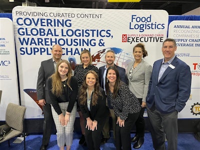 The team kicking off the tradeshow, Day 1. (Left to right top): Brian Hines, sales executive; Brielle Jaekel, managing editor; Mike Coon, sales executive; Cathy Somers, marketing and events manager. (Left to right bottom): Hannah Gooch, associate editor; Chantal Zimmermann, content engagement specialist; and Marina Mayer, editor-in-chief.