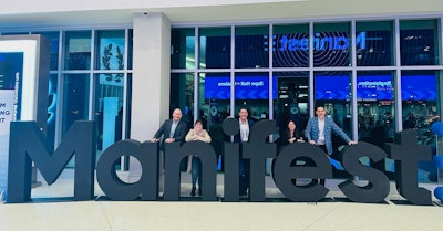 The Supply Chain team at Manifest (left to right): Brian Hines, account executive; Alexis Mizell-Pleasant, managing editor; Jason DeSarle, brand director; Marina Mayer, editor-in-chief; Jay Gagen, account executive.