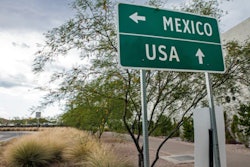 Mexico-U.S. border indication sign.