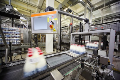 Automation process in warehousing and packaging milk.