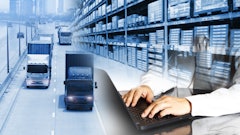 Abstract of transportation and warehouse technology integration.