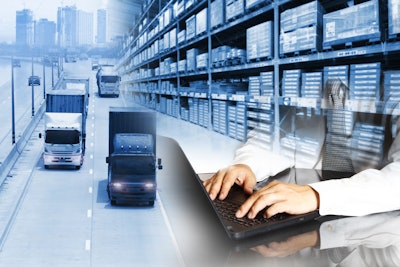 Abstract of transportation and warehouse technology integration.
