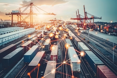 Digital connection in logistics.