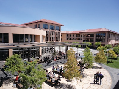 The Knight Management Center, home of the Stanford Graduate School of Business, is composed of eight buildings designed to meet diverse current instructional and technological demands.