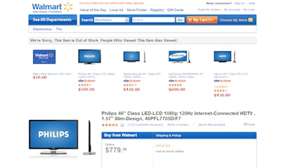Items are being labeled as 'out of stock' if the consumer lives too far away from the distribution center its stored at.