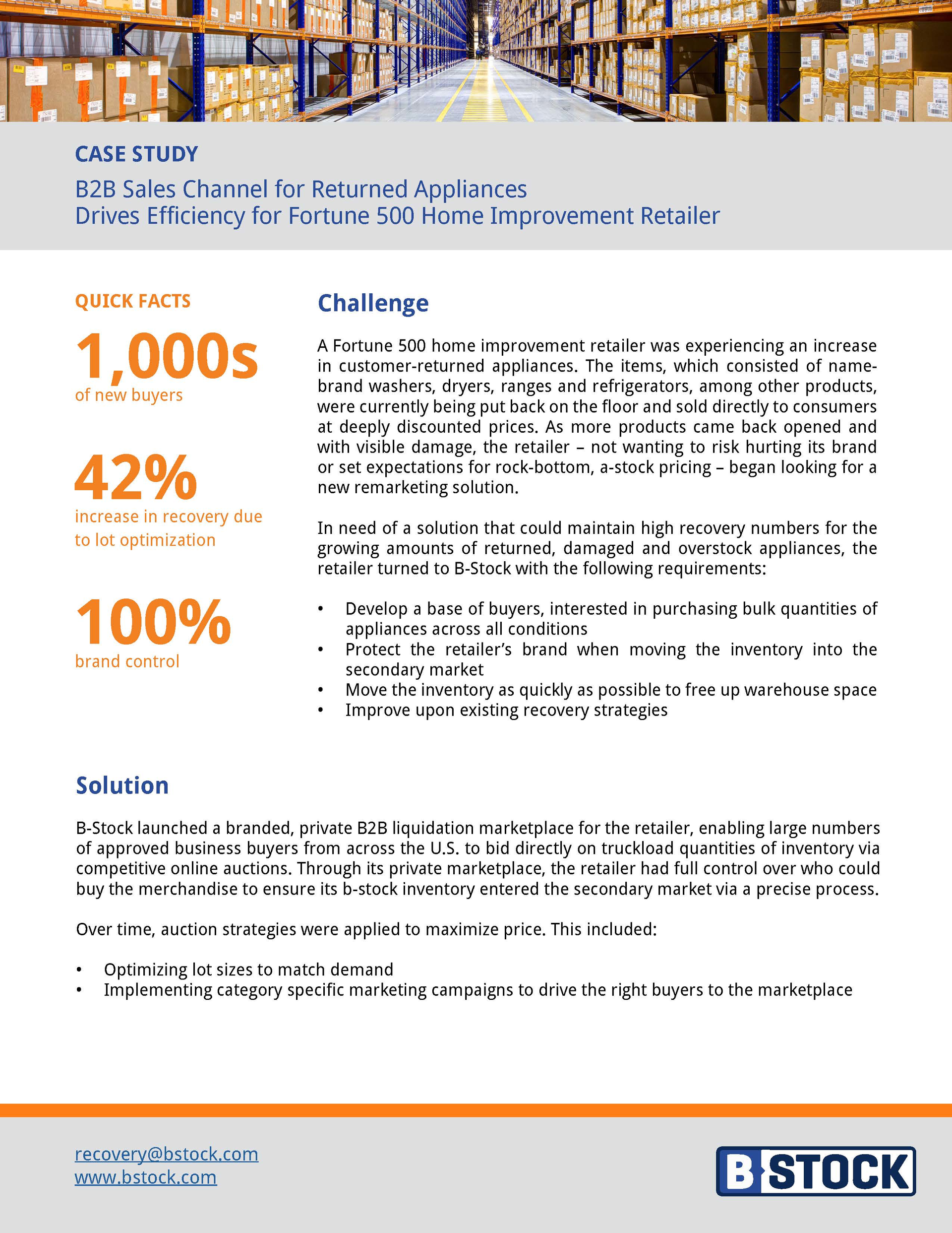B Stock Case Study Fortune 500 Retailer Page 1