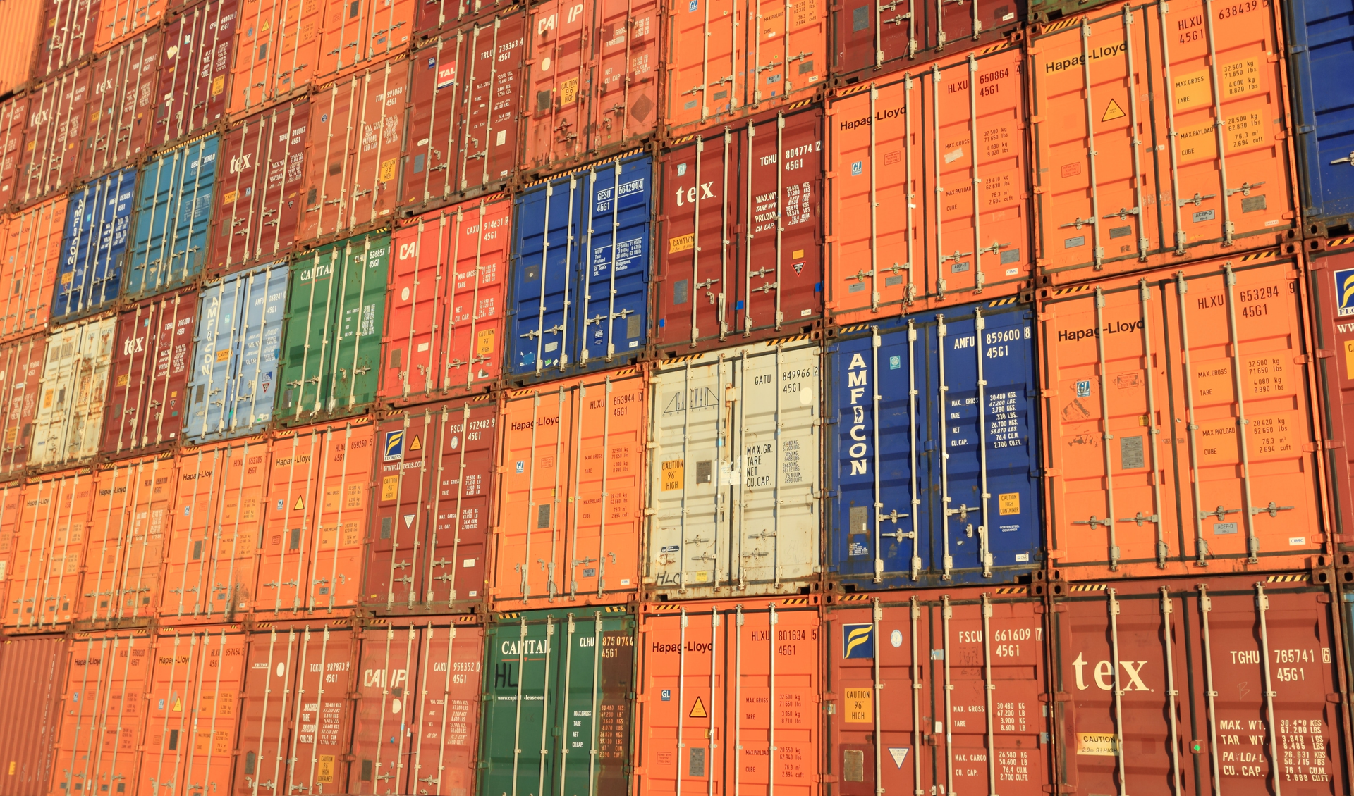 Blue White Orange And Brown Container Van 163726