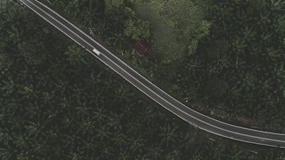 White Truck On Black Road 1003868