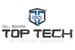 Food Logistics Top Tech Startup Awards 2025 logo with shield emblem