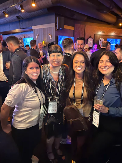 Editor-in-Chief Marina Mayer with Jennie Malafarina, co-founder of FR8MVMT, and Blythe Milligan, host of Everything is Logistics podcast.