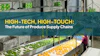 Modern produce processing facility with sorted green and yellow fruits on conveyor lines and worker in purple jacket overseeing operations