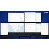 Multiple dashboard screens displaying logistics and fleet management software with Beyond Trucks branding