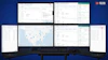 Multiple dashboard screens displaying logistics and fleet management software with Beyond Trucks branding