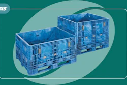 ORBIS blue collapsible plastic storage crates and containers for logistics and warehousing